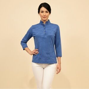 Daily Sports Blue Button Down Shirt for Women